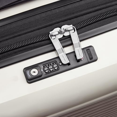 DELSEY PARIS Cruise 3.0 Hardside Expandable Luggage with Spinner Wheels, Glossy Ivory, Carry on 20 Inch