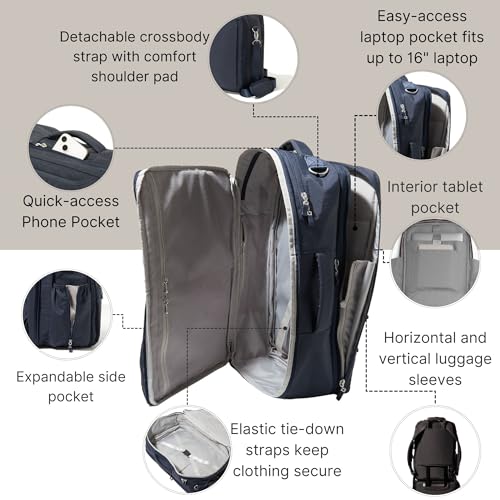 Baggallini Modern Convertible Travel Backpack - Lightweight 11.8"x17.7"x 8.5" Duffel Weekender w/Laptop Pocket