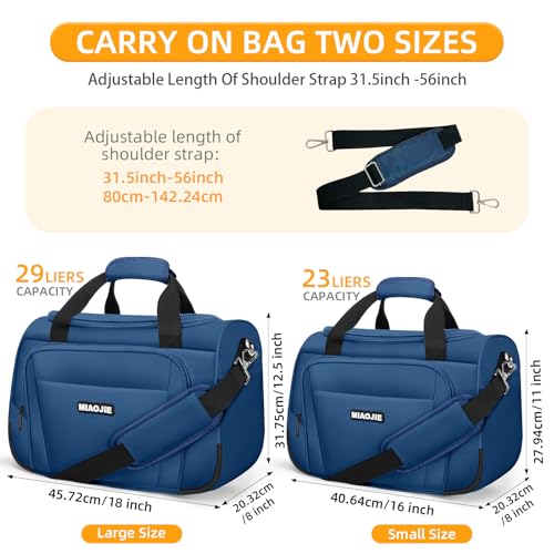 Underseat Carry On Luggage Lightweight Travel Tote Weekender Bag Overnight Duffle Bag for Travel, Travel Essentials Personal Item Travel Bag for Women and Men, Blue-16Inch