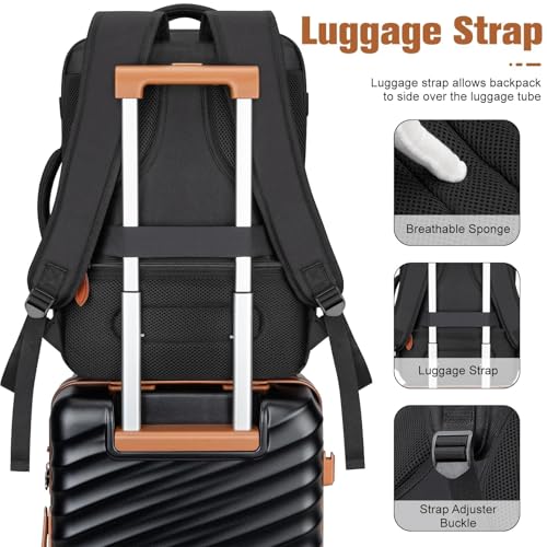 Velaybor 3 Piece Luggage Set with Travel Backpack, 20” PC Hardside Suitcase with Spinner Wheels, Flight Approved Carry On Luggage with YKK Zippers & TSA Lock