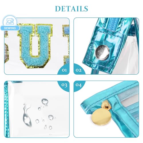 COSHAYSOO Clear Sunscreen Makeup Bag Beach Vacation Essentials Waterproof Summer Pool Must Have Accessories for Women Teen Girls Gifts, European Airplane Cruise Tropical Travel Toiletry Pouch Blue SUN