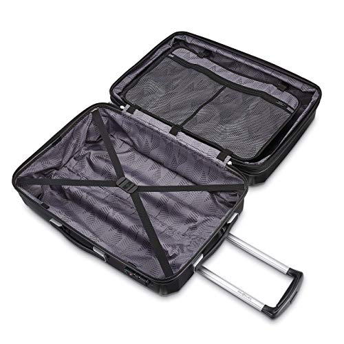 Samsonite Winfield 3 DLX Hardside Expandable Luggage with Spinners, Black, Checked-Large 28-Inch