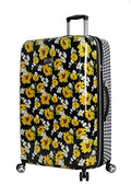 Betsey Johnson 30 Inch Checked Luggage Collection - Expandable Scratch Resistant (ABS + PC) Hardside Suitcase - Designer Lightweight Bag with 8-Rolling Spinner Wheels (Sunflower)