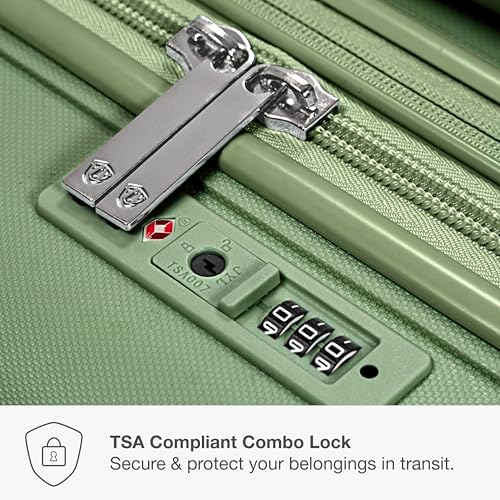 Traveler's Choice Pagosa Hardshell Expandable Luggage with Spinner Wheels, Green, 22-Inch Carry-on