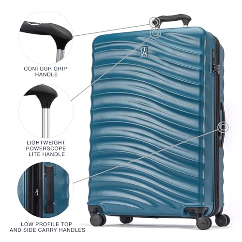 Travelpro Maxlite Air V2 Hardside Expandable Checked Luggage, 8 Spinner Wheels, Lightweight Hard Shell Suitcase, TSA lock, Teal, Checked Large 28-Inch