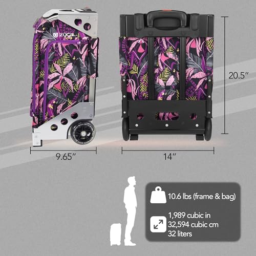 ZUCA Navigator 20-Inch Carry On Luggage Suitcase with Wheels Airline Approved, Built-In Seat Ultimate Organization Lightweight & Durable Ideal for Business & Leisure Travel Grey w/Silver Frame + Accy
