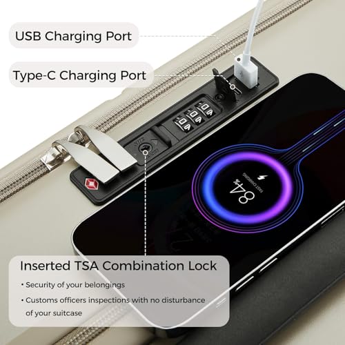 cllson Carry on Luggage Expandable Travel Luggage Top Opening Suitcase with TSA Lock and Usb Built in,Lightweight Rolling Suitcases with Spinner Wheels,PC Hard Shell SuitcasesFathers Day Gift for Dad