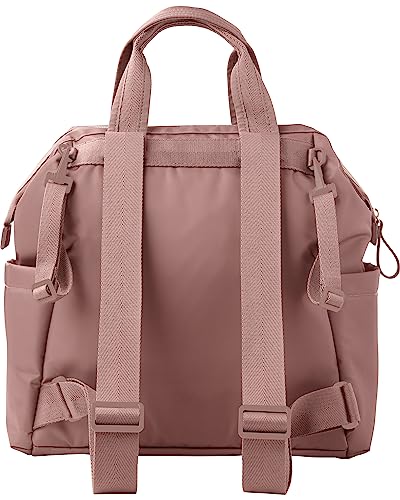 Skip Hop Diaper Bag Backpack: Mainframe Large Capacity Wide Open Structure with Changing Pad & Stroller Attachement, Dusty Rose
