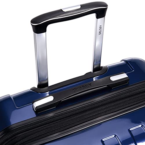 DELSEY PARIS Helium Aero Hardside Expandable Luggage with Spinner Wheels, Blue Cobalt, Checked-Medium 24 Inch