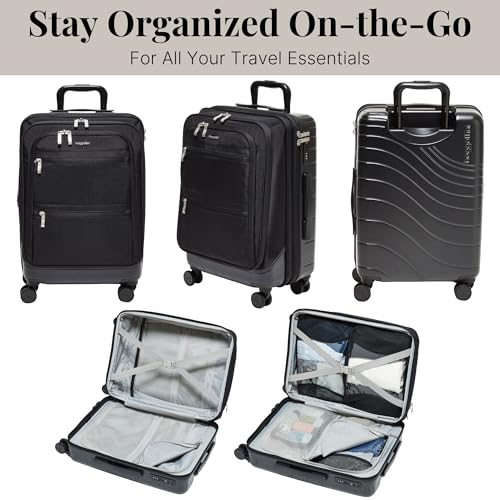 Baggallini Set Wave 22” 4 Wheel Hybrid Carry-On Luggage - Lightweight Carry On Suitcase with Wheels