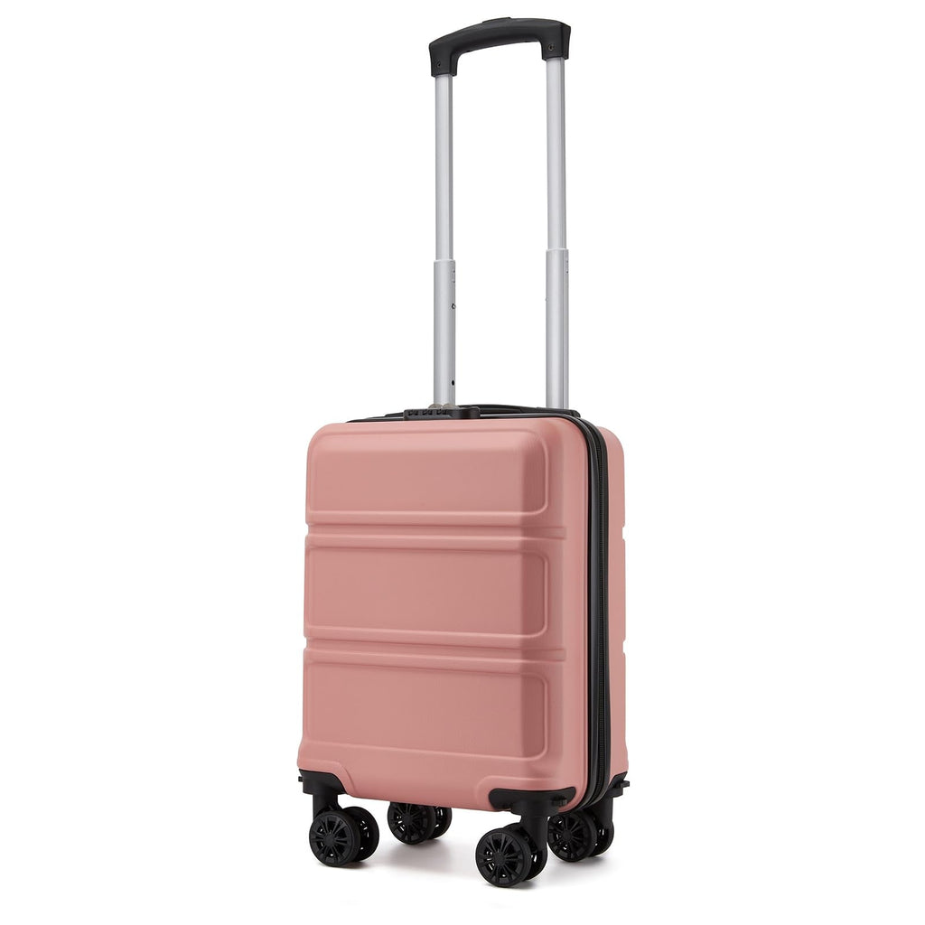 Kono 15'' Underseat Carry On Luggage Airline Approved, Anti-Scratch PC+ABS Hardshell Carry on Suitcase with Smooth Spinner Wheel, Lightweight Overnight Carry on for Short Travel, Nude/Rose Pink