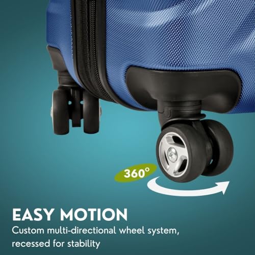 Skyway Nimbus 4.0 Expandable, Durable Hardside, 4 Wheel Spinner, Lightweight Suitcase, Unisex, Stylish, Maritime Blue, Carry-On 20-Inch