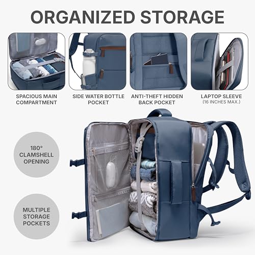 U.S. Traveler Vista Way 3-Piece Travel Set, 21-Inch Carry-on Hardside with TSA Lock, 18-Inch Travel Backpack with Laptop Sleeve, Toiletry Bag, Navy
