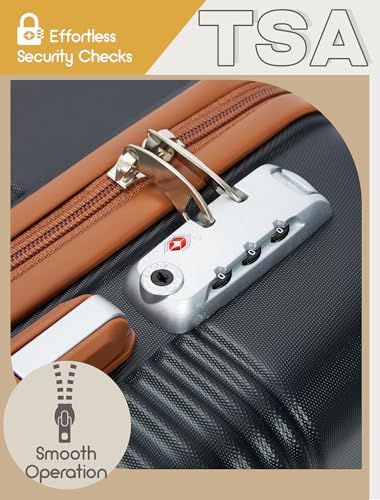 CONCEPTEN Luggage Sets 5 Piece, Suitcases with Wheels, Hardshell Suitcase Set, ABS Carry on Luggage Set with TSA Lock, Travel Luggage