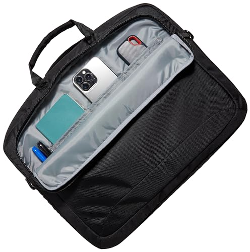 Amazon Basics Laptop Shoulder Bag with Compartments, 17.3-inch, Black, Large Capacity, Fits Dell, HP, ASUS, Lenovo, MacBook Pro and more