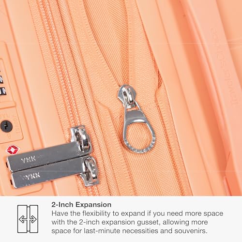 Traveler's Choice Phenom Hardside Spinner Luggage Set, TSA Lock, Tangerine, 3-Piece Set (21/25/29)
