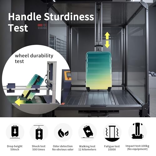Merax Luggage Sets 3 Piece, Hardside Expandable Suitcase Set with Spinner Wheels, Lightweight Gradient Color Luggage 20+24+28 IN,Green+Yellow
