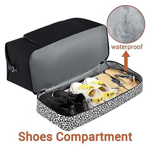 Travel Weekender Bag for Women, 21" Overnight Bag with Shoe Compartment 50L Large Travel Duffel Bag Carry On Tote for Weekend, Overnight, Business Trips, Water Resistant