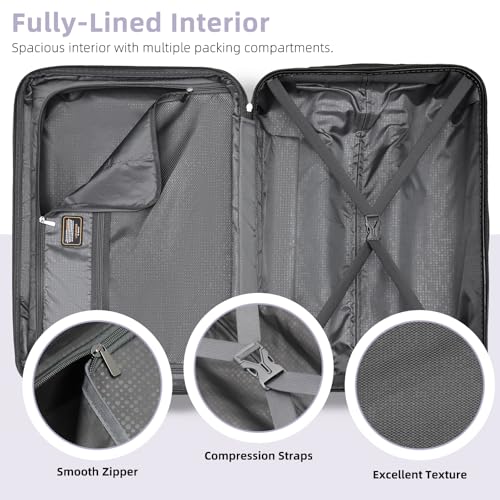 Luggage Sets 6 Piece, Expandable Luggage Set Clearance for Women, Suitcases with Wheels, Hardside Hard Shell Travel Luggage with TSA Lock (Lavender Purple, 6pcs)
