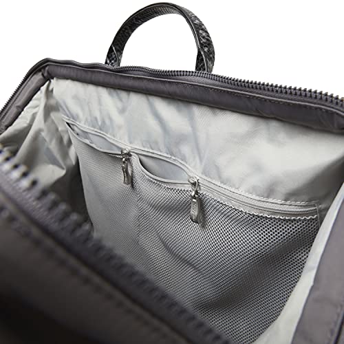 Baggallini womens Soho Duffel, Smoke Faux Python Trim, Grey US One Size