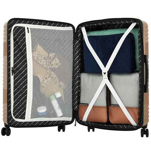 French Connection 5 Piece Mersai Luggage Travel Set, Warm Truffle