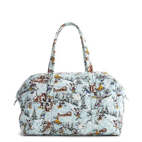 Vera Bradley Women's Disney Premium Cotton Miramar Weekender Travel Bag, Ski Weekend Mickey and Friends, One Size