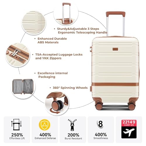 NEISIA Luggage Sets 3 Piece with spinner wheels, PC+ABS Hard Shell Travel Luggage,Lightweight Carry-on suitcases with TSA Lock,YKK Zippers Fathers Day Gift for Dad Men Husband(Green)