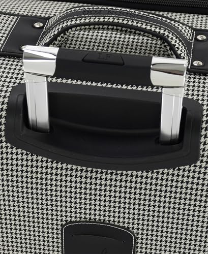 London Fog Cambridge 29" Expandable Spinner Softside Suitcase, Black White Houndstooth
