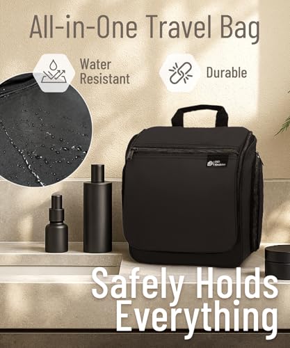 DD D&D Wanderlust D&D Hanging Travel Toiletry Bag for Men and Women – Cosmetics, Makeup and Toiletries Organizer Kit with 10 Compartments, YKK Zippers, XXL Metal Swivel Hook, Water-Resistant Nylon