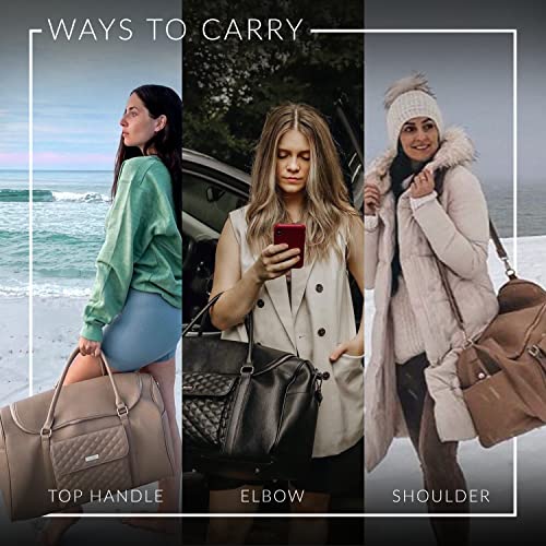 Travel Duffel Bag by Luli Bebe – Designer Vegan Leather Weekender Bag, Stylish & Functional (Black)