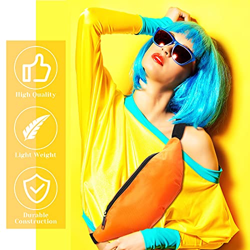 Frienda 12 Pieces Neon Fanny Pack Waist Bag Adjustable Waist Belt Bag Exercising Running Pack for Travel Party Festival Running Hiking Accessories, 6 Colors