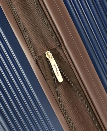 London Fog Brentwood IV 20" Expandable Spinner Carry-on Hardside, Midnight Blue