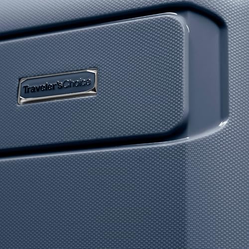 Traveler's Choice Pagosa Hardshell Expandable Luggage with Spinner Wheels, Slate Blue, 3-Piece Set (22/26/30)