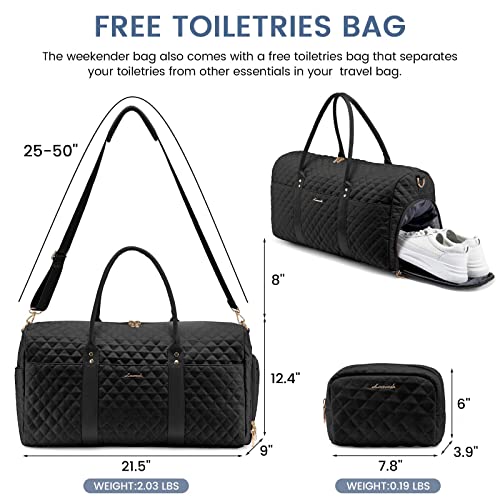 LOVEVOOK Travel Duffle Bag,Weekender Bags for Women Overnight Bag with Shoe Compartment, Carry on with Toiletry Bag,Duffel Bag with Wet Pocket,Hospital Bags for Labor and Delivery