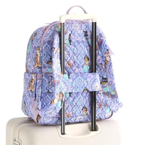 Vera Bradley Women's Disney Premium Cotton Bancroft Backpack – 15" Laptop Sleeve – Jasmine Intricate Medallions, 24L