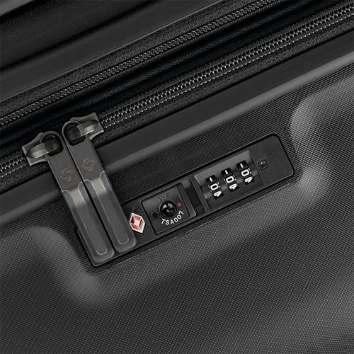 Samsonite Elevation Plus - Large Hardside Luggage - Scratch Resistant Polypropylene Shell, RightHeight™ Adjustable Handle, Integrated AirTag Holder, TSA Lock, WetPak™ Compartment - Triple Black