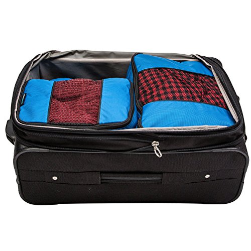 Travel Wise Packing Cubes for Travel - 5 Piece Set with Pattern Design, Lightweight Ripstop Nylon Luggage Organizers with Mesh Panel, Small Medium Large Sizes