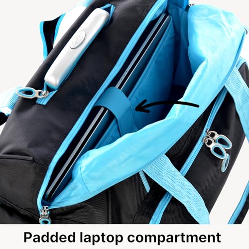 Olympia U.S.A. Deluxe Lightweight Rolling Overnighter Case Overnight Laptop Bag Weekender Travel Carry-On Suitcase Luggage with Wheels and Adjustable Push-Down Handle