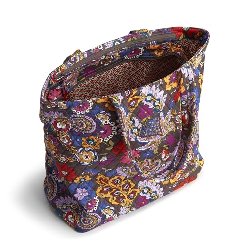 Vera Bradley Women's Premium Cotton Clermont Travel Tote, Colorful Bouquet, One Size