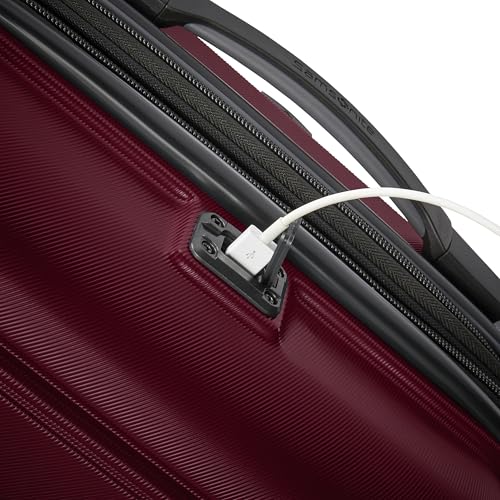 Samsonite Omni 2 Hardside Expandable Luggage with Spinner Wheels, 3-Piece Set (19/24/28), Natural Merlot
