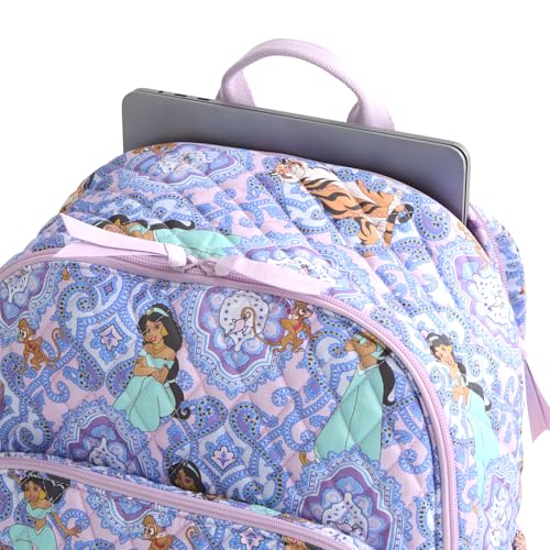 Vera Bradley Women's Disney Premium Cotton Bancroft Backpack – 15" Laptop Sleeve – Jasmine Intricate Medallions, 24L