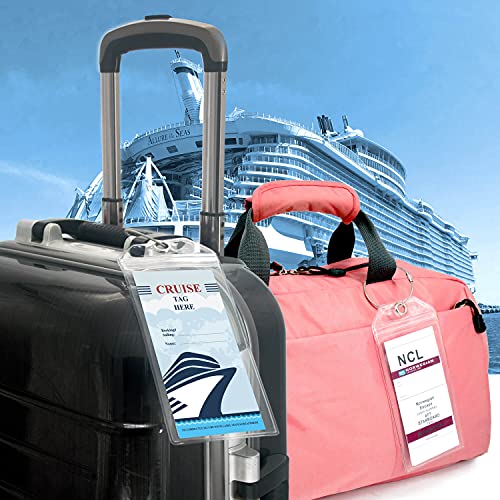Cruise Ship Essentials for Carnival, Princess, NCL, MSC by JOLLYANTS, Cruise Luggage Tag Holders, Cruise Must Haves Waterproof & Reusable