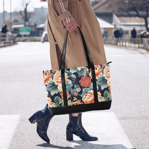Japanese Water Lily Bloom Portable bag for laptop with zipper work bag with laptop for ladies with office bolsos secret para mujeres