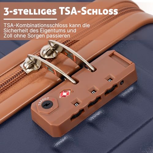 KUNEL Luggage Sets 5 Piece Suitcases with Wheels,ABS Hard Case Suitcases with Spinner Wheels, TSA Lock, Durable Travel Luggage