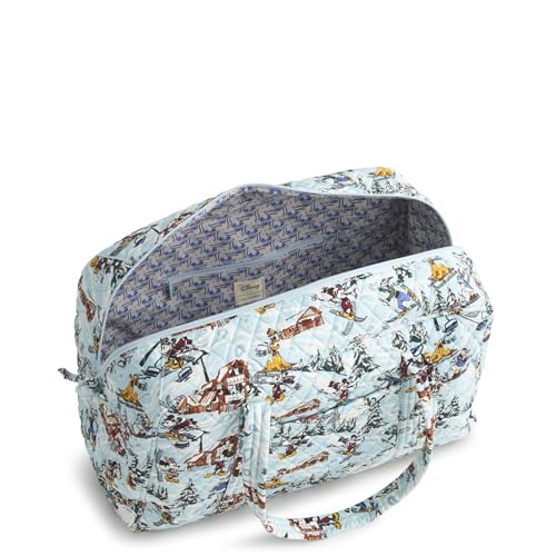 Vera Bradley Women's Disney Premium Cotton Miramar Weekender Travel Bag, Ski Weekend Mickey and Friends, One Size