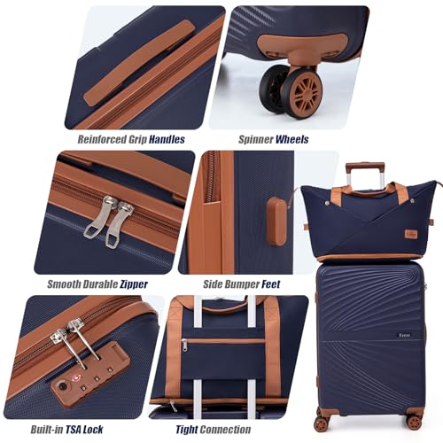 Eeeza Luggage Sets 5 Piece, Suitcases with Wheels, ABS Hard Case Luggage with TSA Lock Spinner Wheels, Carry On Luggage Set (20/24/28 inch)