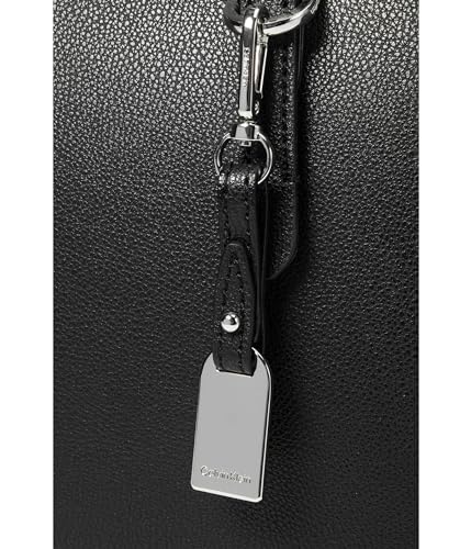 Calvin Klein Women's Serafina Tailored Tote, Black/Silver, Large