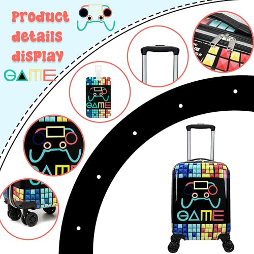 Homskiii Kids Suitcase Set for Boys Hardside Luggage with Spinner Wheels 2 Piece 16inch Toddler Suitcase for Boys Travel Carry on Luggage Airline Approved