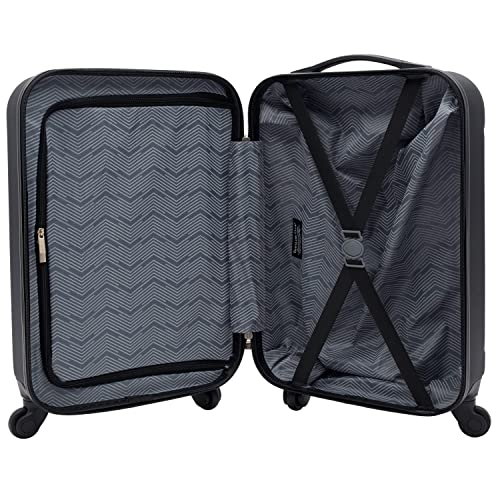 Travelers Club Cosmo Luggage, Black-20, 20-Inch