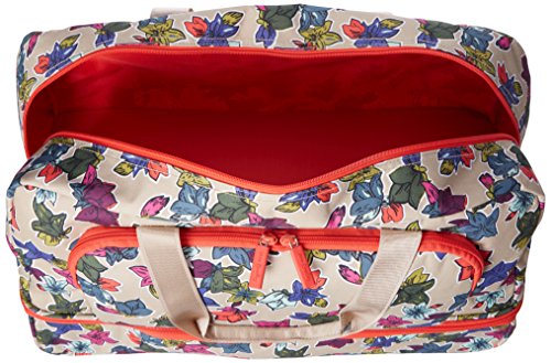 Vera Bradley Women's Lighten Up Wheeled Duffle Carry-on Luggage, Falling Flowers Neutral, One Size